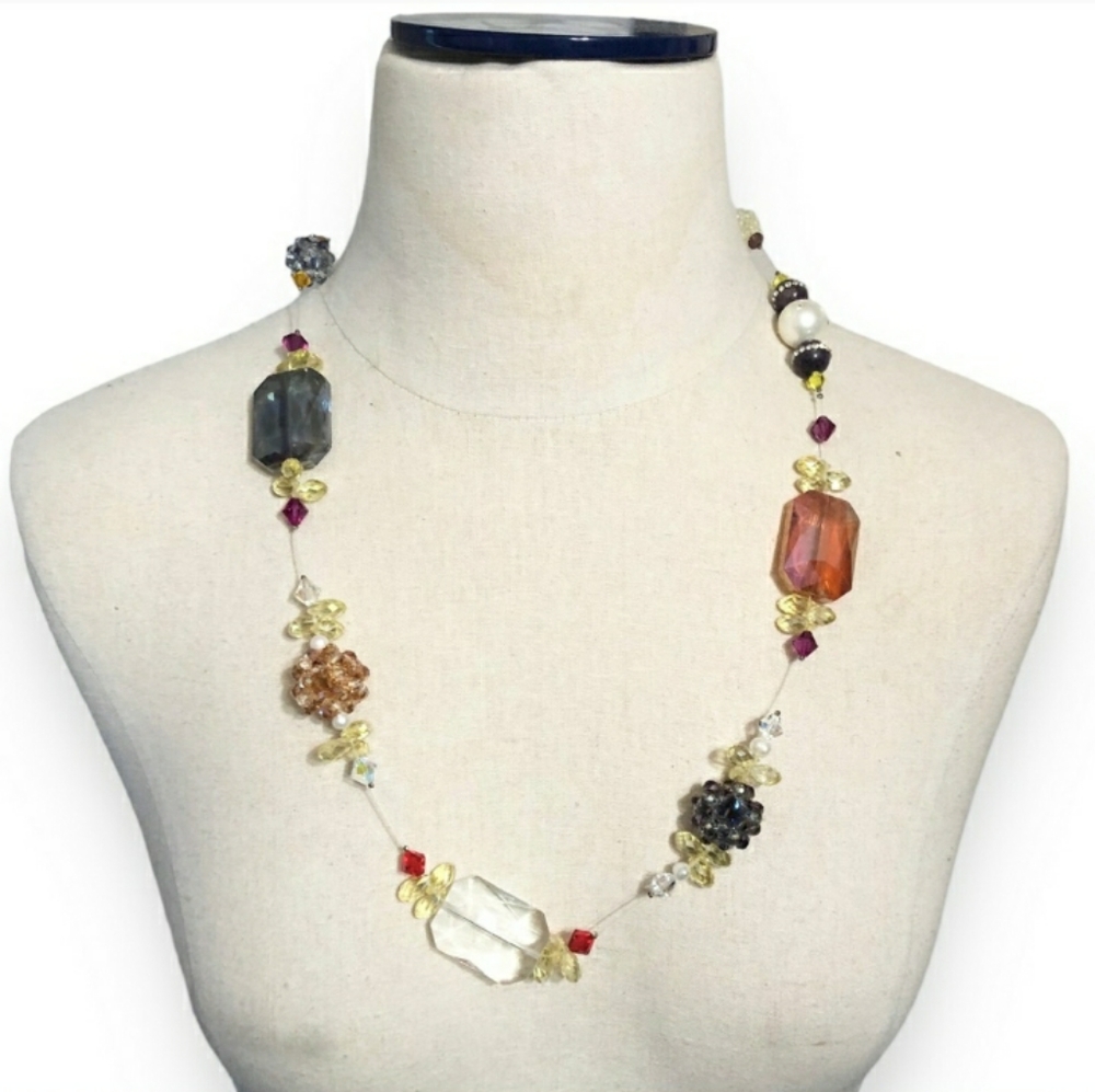 Vintage Illusion Crystal & Pearl Necklace Boutique!